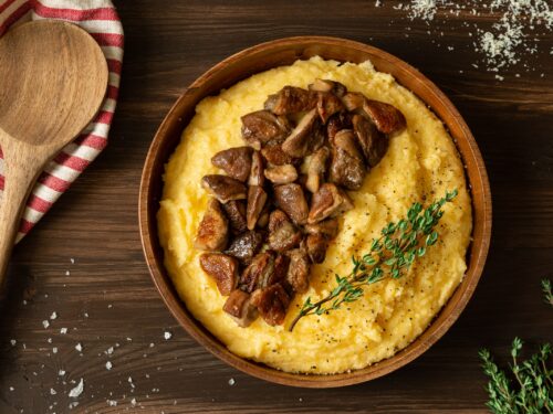10-ies minučIų kreminė polenta su baravykais